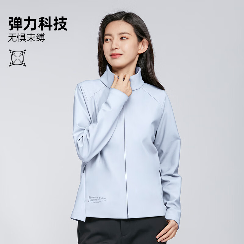 揽胜天下秋冬加绒立领夹克外套户外运动夹克男简约百搭女运动外套 钛灰/男 L