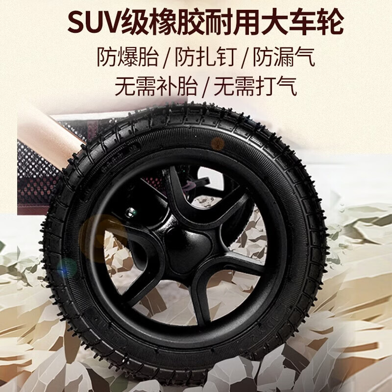 SNZESKE品牌高景观婴儿车轻便折叠双向减震四季可坐可躺四轮儿童手推车 豪华版-莱卡酒红