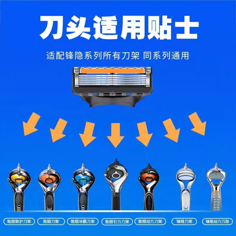 德国进口五层刀片剃须刀男士锋5通用替换刀片手动刮胡刀剃胡刀 进口五层1刀架+16个刀头+收纳盒