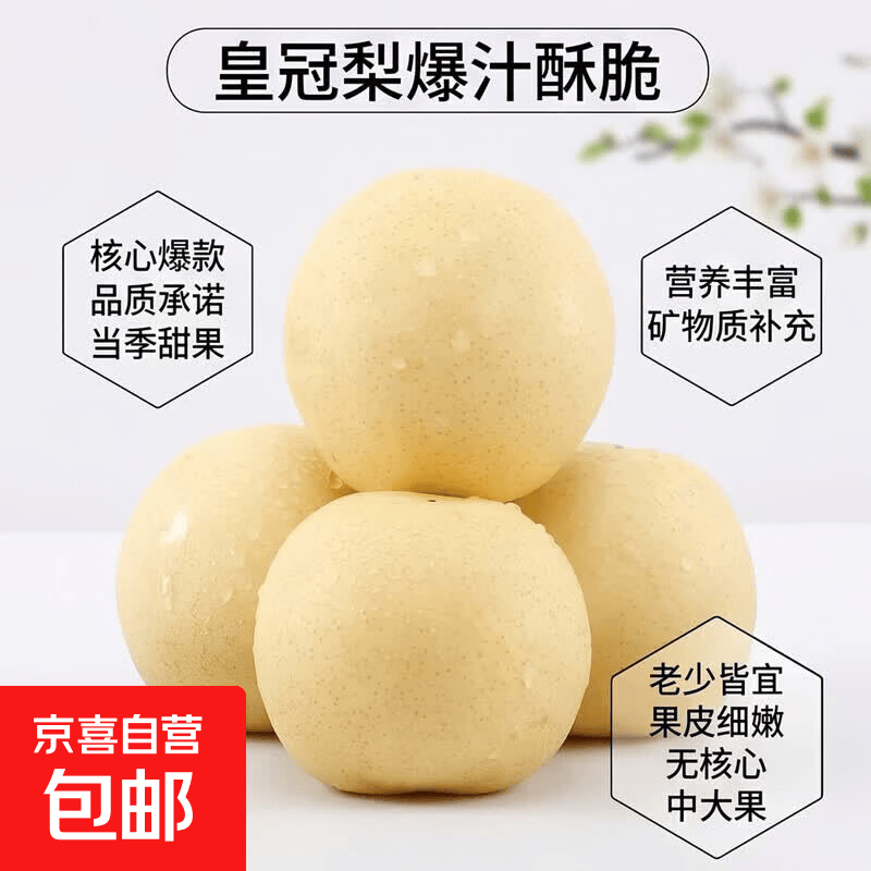 赵州皇冠梨河北皇冠梨脆甜多汁水果生鲜润嗓 带箱5斤（净重4.5斤）单果230g