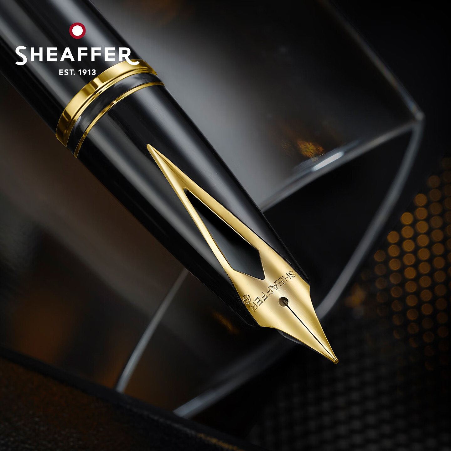 sheaffer/犀飞利LEGACY遗产复刻传家嵌入式笔尖钢笔男士高档商务办公送礼收藏礼盒M尖0.7mm 黑珐琅银夹M尖