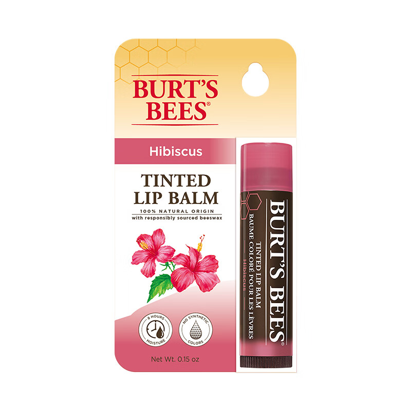 伯特小蜜蜂淡彩润唇膏护唇膏女豆沙木槿4.25g 保湿滋润有色打底 清爽不油腻