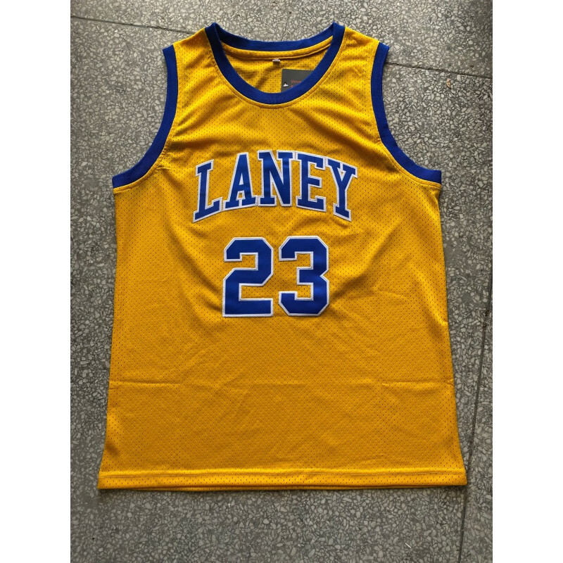 二澈雀高中23号刺绣球衣篮球服训练美式背心男 黄色 s