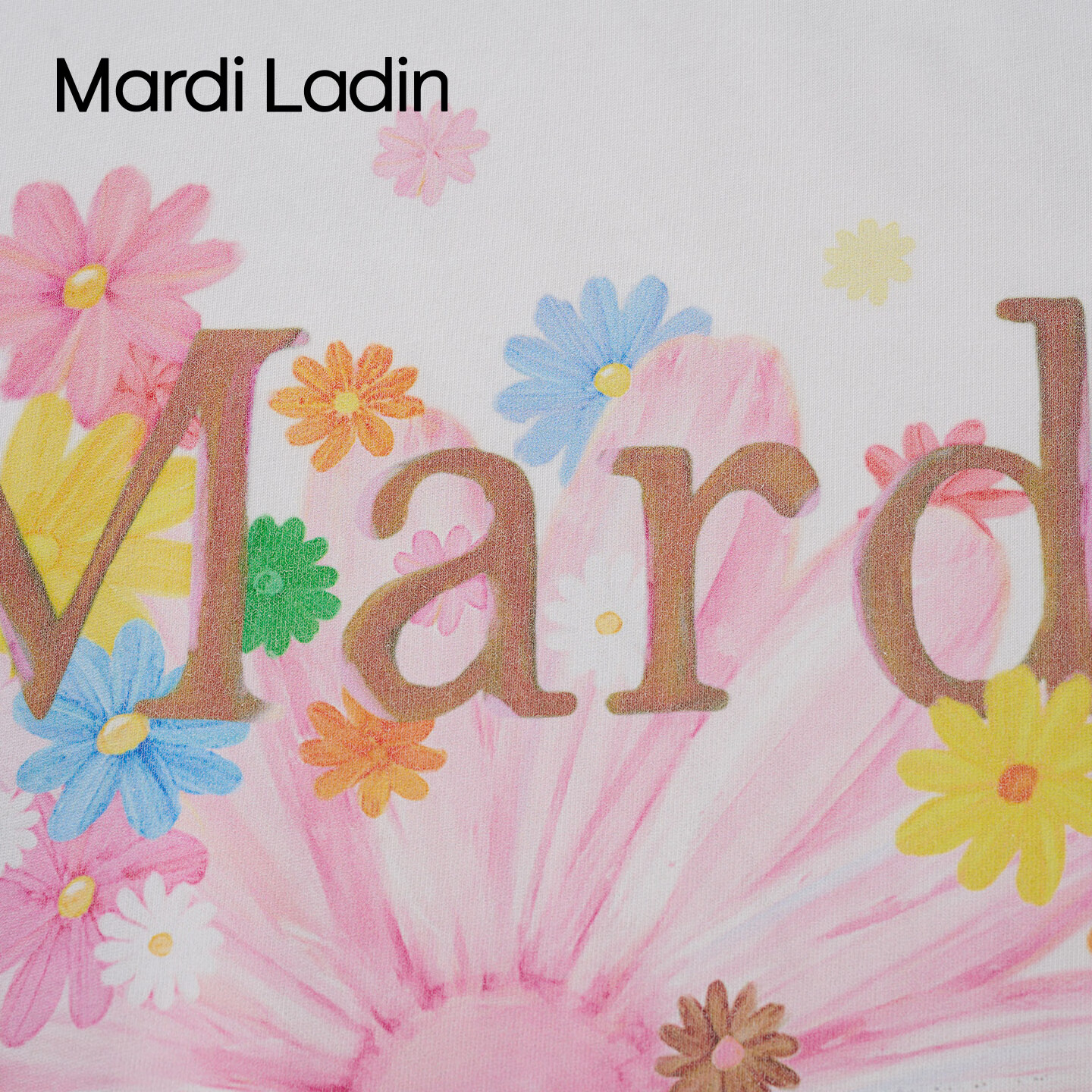 MARDI LADIN印花短袖T恤女2026年夏季新款宽松圆领女装休闲百搭上衣女 米白 XS