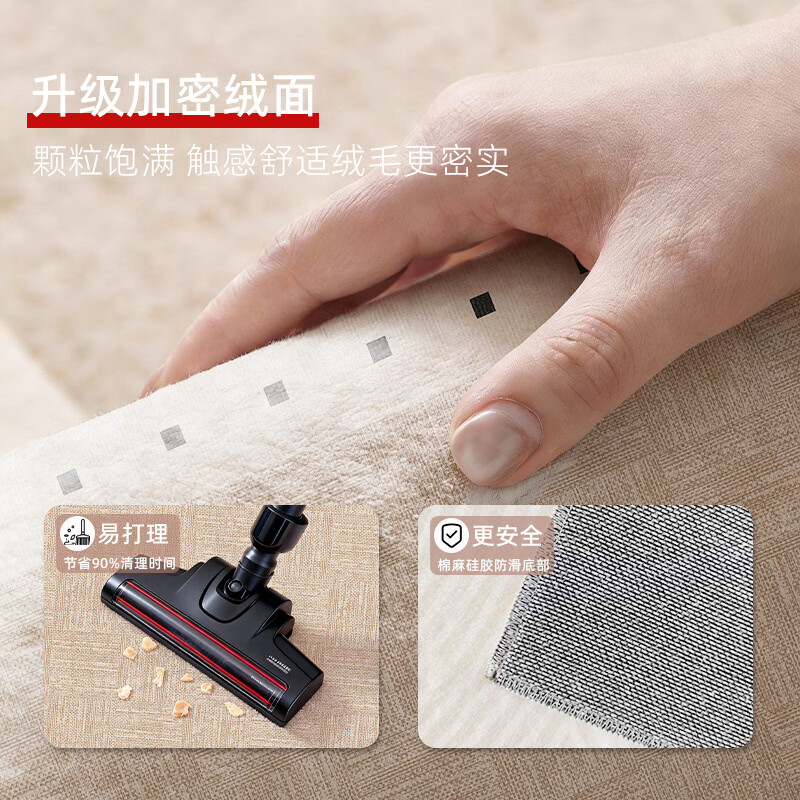 古怡地毯客厅2026新款简约纯色免洗可擦防水防污家用沙发卧室床边地垫 书斋【抗污仿羊绒】 80cm*160cm 【舒适触感】