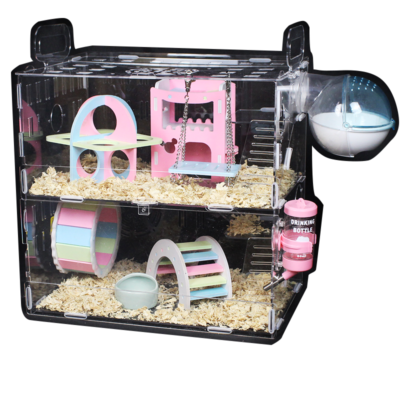 为您介绍最新鼠类用品，推荐诺辰仓鼠笼子透明亚克力水晶超大别墅豪华小城堡基础笼迷你套装双层大号套餐一|查鼠类用品价格历史