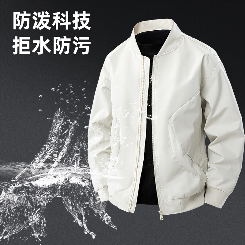 绿蜜蜂棒球领外套男女春秋情侣棒球服青年商务休闲夹克外套飞行服 军绿色 M