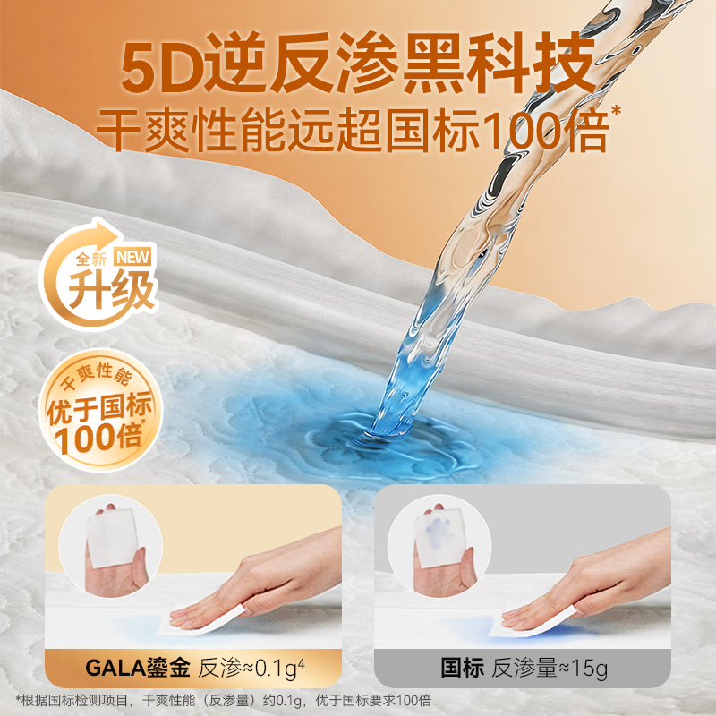 盛夏光年【特价】GALA婴儿拉拉裤尿不湿超薄大吸量更干爽宝宝安睡裤 【2包装】拉拉裤L码64片(9-14kg)