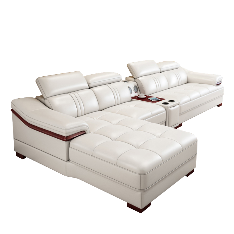 鸥鸟木原 沙发 真皮沙发头层牛皮现代简约沙发客厅大小户型组合皮艺沙发家具整装 双位+贵妃(接触面头层牛皮)