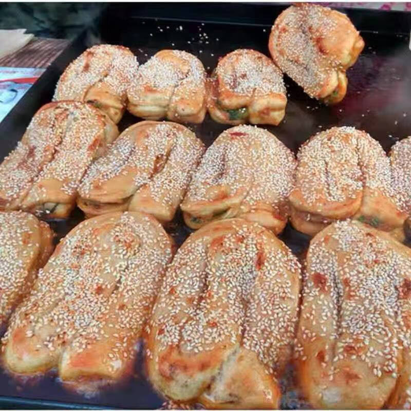 鲜有志湖北土特产鲜肉锅盔现做天门猪油锅块小吃 1份6个锅奎