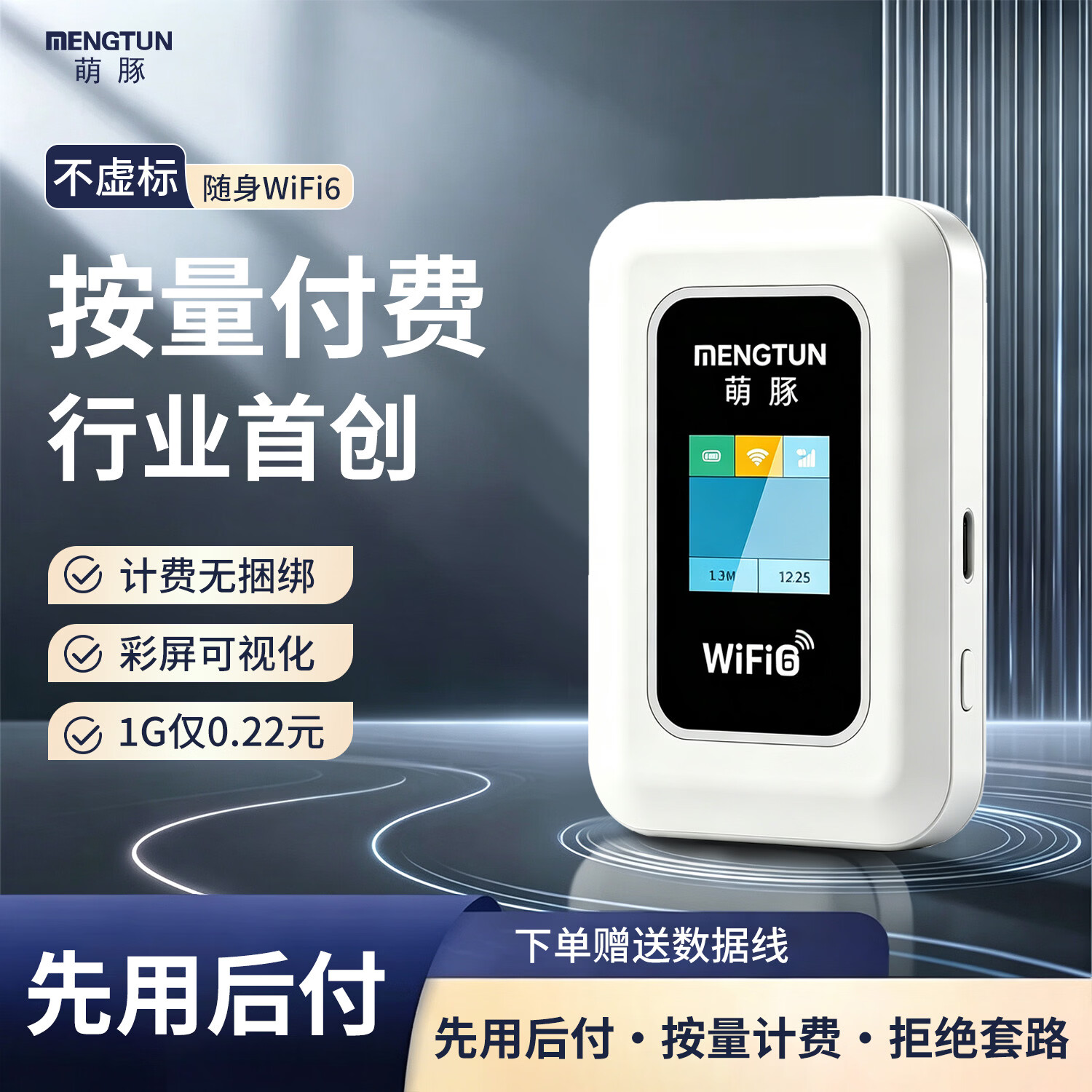 萌豚移动随身wifi2026新款免插卡随身移动wifi双网切换全国通用无线随身wifi6车载4G路由器0.22元/GB 【按量计费】0.22元/GB+自由充值 【有运费险】7天试用体验+50G免费流量
