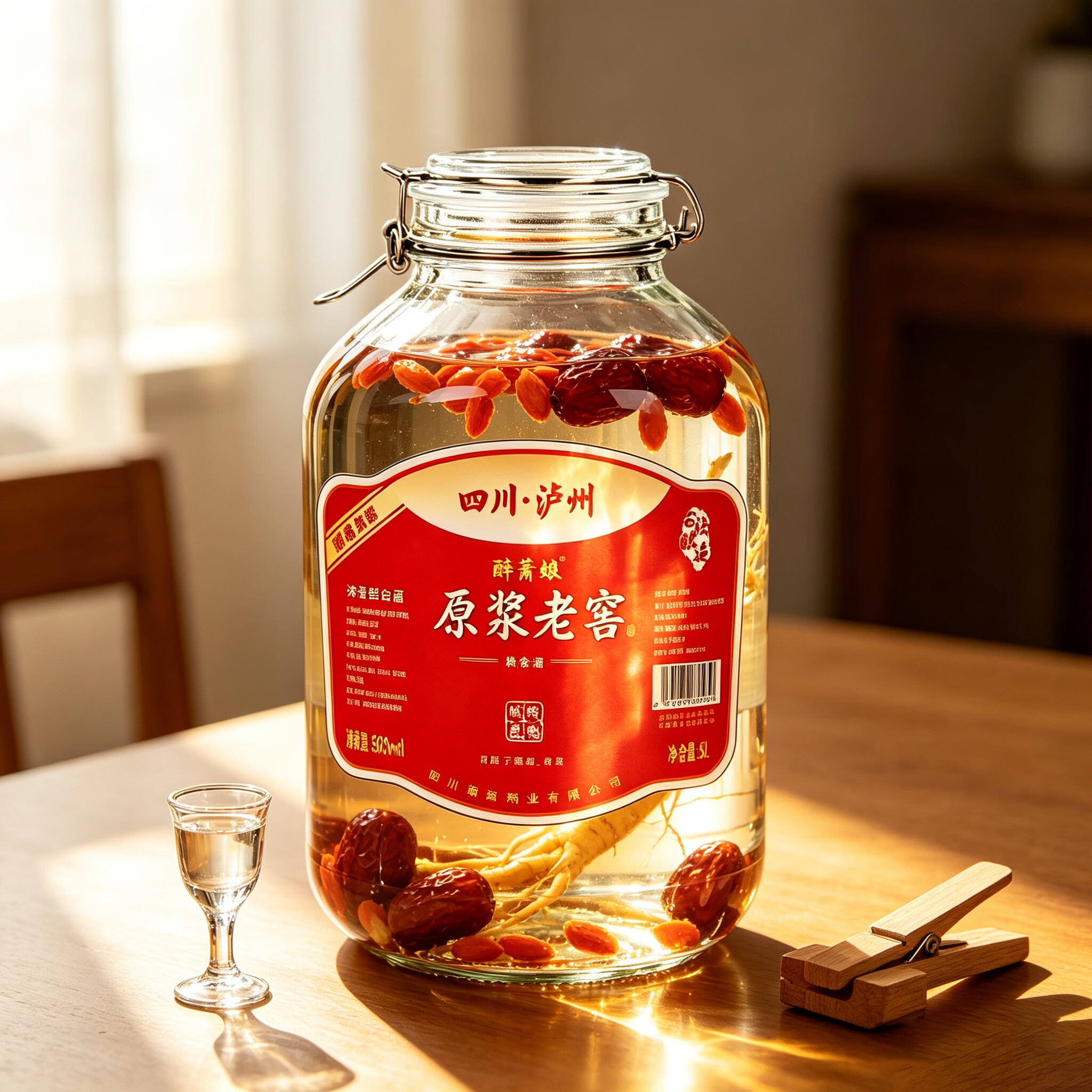 醉萧娘泸州高粱白酒纯粮食酒水52度60度泡酒桶装高度原浆散装酒5L坛装 52度 5L 1坛 优选 原酿五年酒体