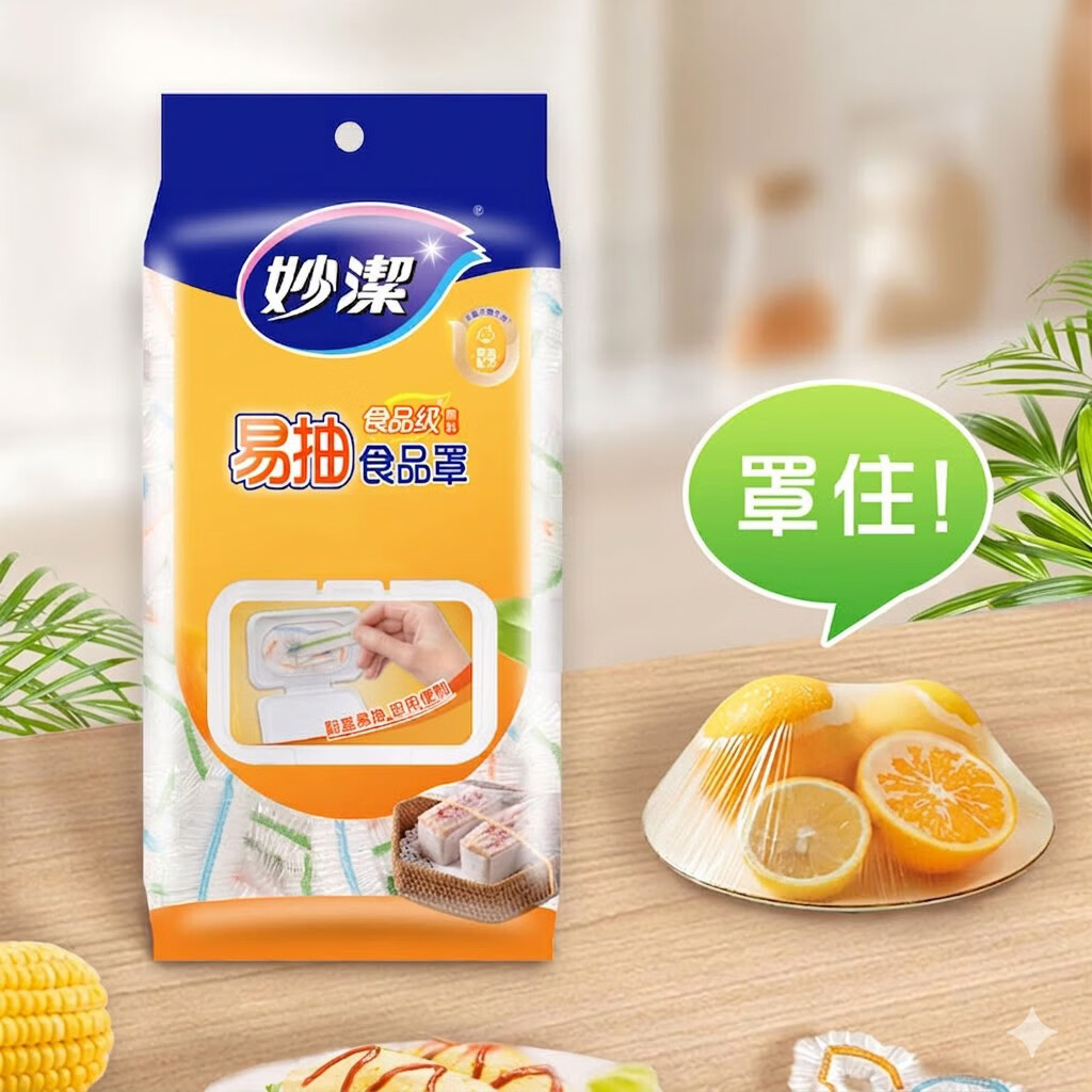 妙洁保鲜罩防尘罩食品级一次性保鲜膜套罩剩菜罩食物罩大小碗盘可用 加量装两包共358只（适用18-25cm碗盘）