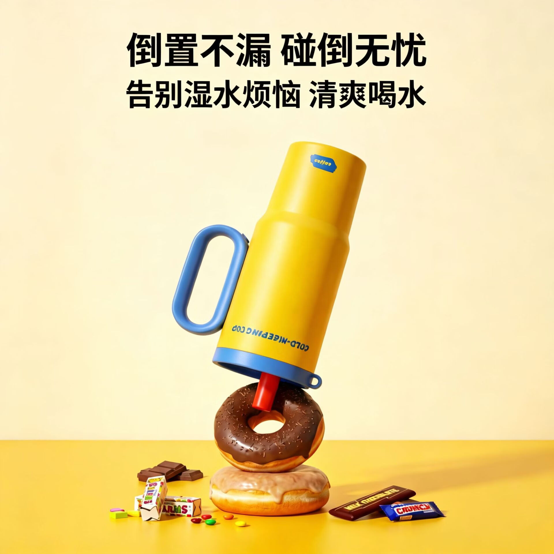 亚创优品+316不锈钢保温杯大容量吸管杯便携保冷冰霸杯车载喝水杯子 东方红【红色1200ml】
