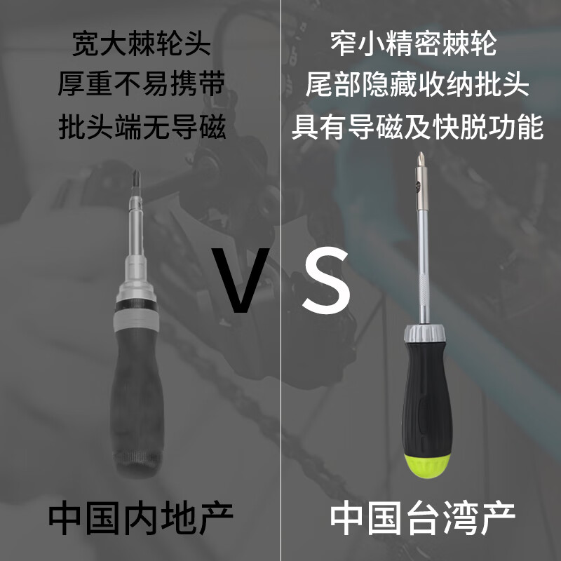 iBrand进口棘轮螺丝刀多功能十字六角家用起子工业设备维修汽修便携工具 八件式直式棘轮螺丝刀套组套
