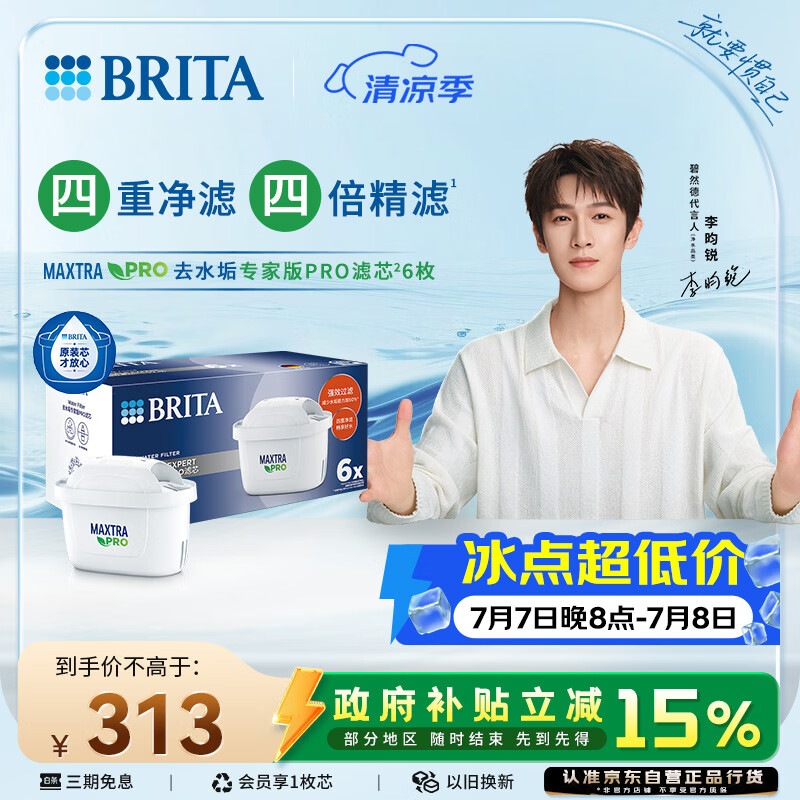 碧然德（BRITA）家用净水壶 滤水壶滤芯 MAXTRA Pro WLE 去水垢专家版PRO滤芯6只装