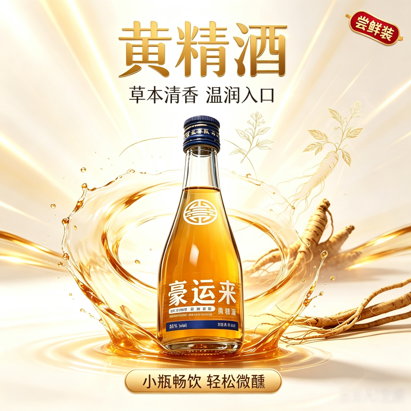 德意豪运来125ml六瓶38度整箱黄精酒送礼自饮零添加零糖康养阳刚 38度 125mL 6瓶