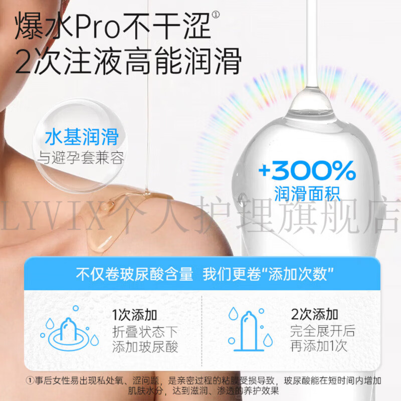 LYVIX协春春堂避·孕·套水晶冻冻003小蓝盒玻尿酸水润安全 小蓝盒水润 三盒装