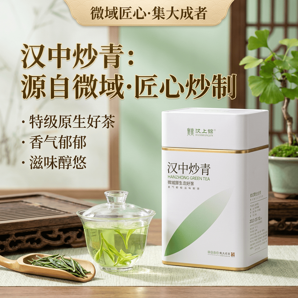 汉上锦栀子花茶香绿茶茶茶叶高档礼盒装 陕茶特产送礼自饮皆宜