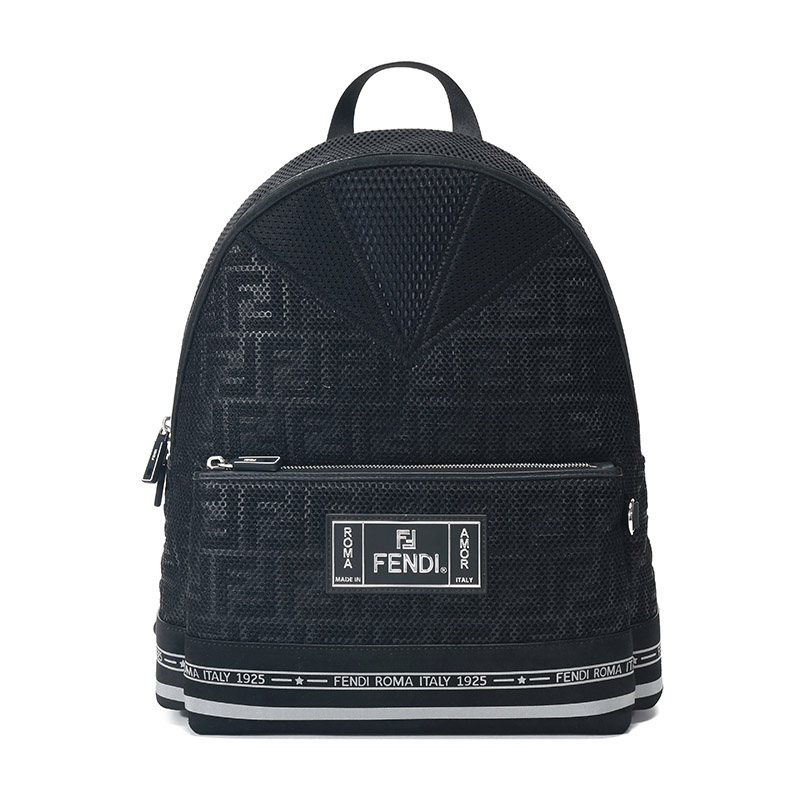 fendi 芬迪 男士字母图案织物双肩包 7vz042 a7s8 f0gxn 黑色