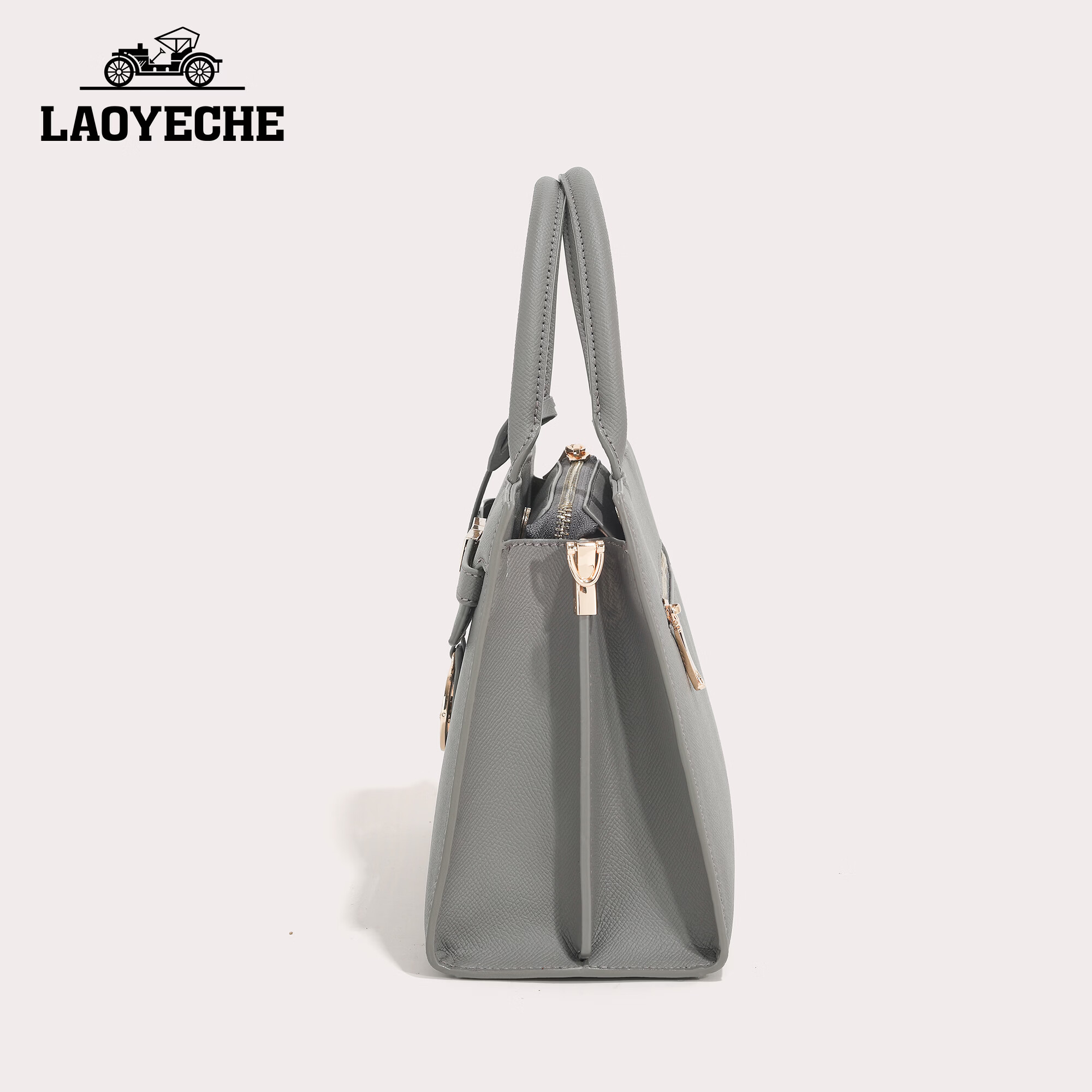 老爷车（LAOYECHE）真皮女包2026新款高级感轻奢手提包时尚气质斜挎凯莉包送妈妈礼物 红色 限时送专柜礼盒礼袋