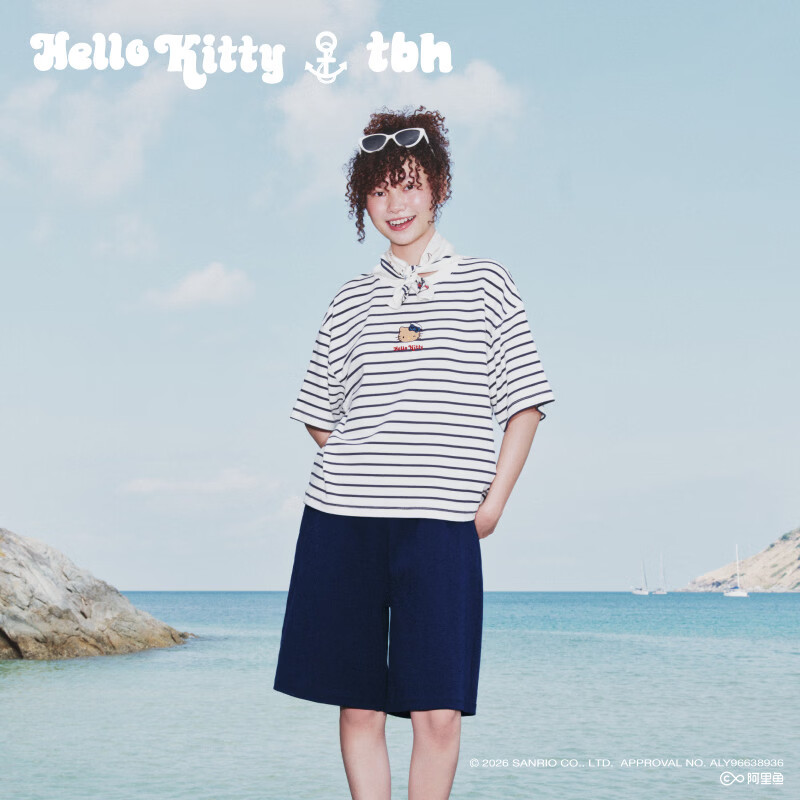 野兽派家居（tbh）Hello Kitty弹力针织家居服套装26新款四季可外穿情侣睡衣 Hello Kitty海魂衫短款套装 S