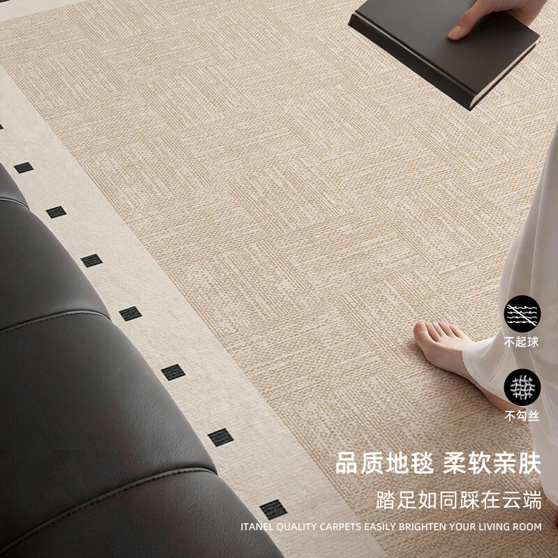 古怡地毯客厅2026新款简约纯色免洗可擦防水防污家用沙发卧室床边地垫 书斋【抗污仿羊绒】 80cm*160cm 【舒适触感】