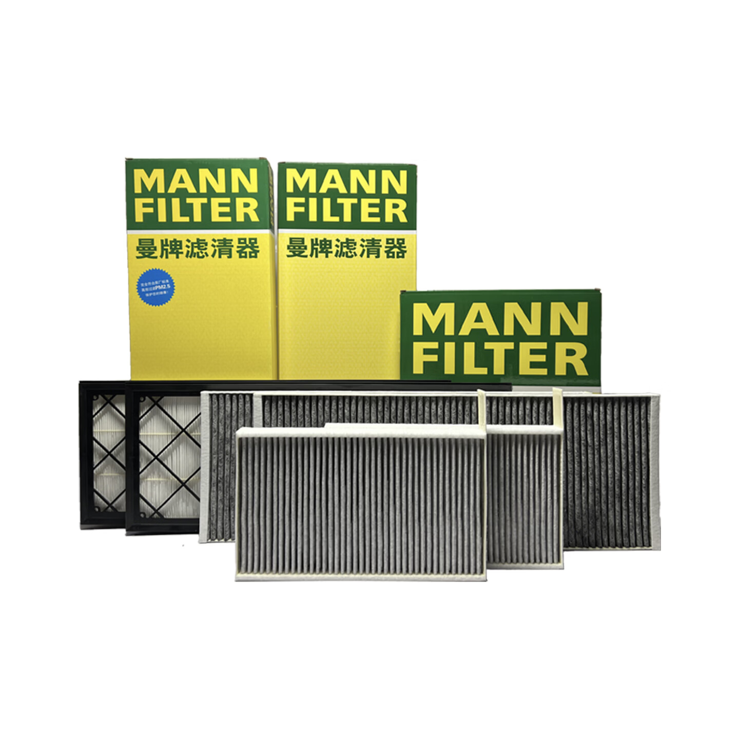 曼牌滤清器(MANNFILTER)曼牌滤清器空调滤芯套装适配特斯拉MODEL Y内置外置滤芯HEPA MODEL-Y内置活性炭款+外置上下 (共计6片) 特斯拉Model Y/21-25款/电动