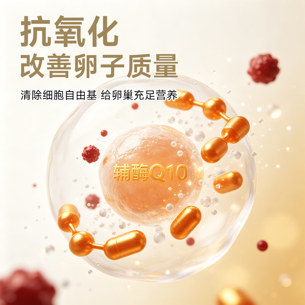 巢生源国和堂辅酶Q10软胶囊高含量增强免疫抗氧化女士备孕提高卵泡质量 60粒*1瓶