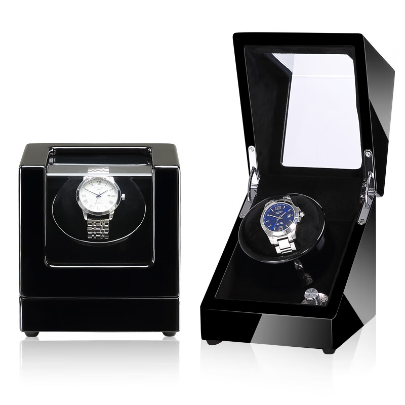 瑞士摇表器晃表器自动上弦盒机械表旋转马达上链表盒急家用 外黑 内