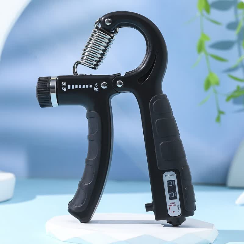 【厂家直发】计数握力器便携式健身可调节握力器手部训练手指锻炼 黑色【60kg机械包胶计数】