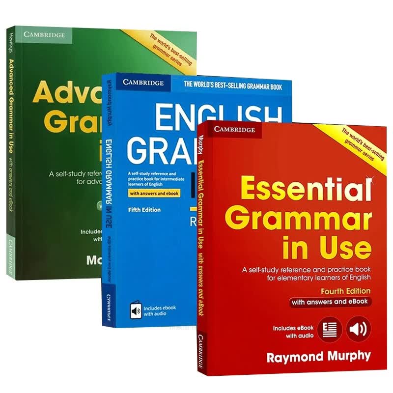 Cambridge English剑桥英语语法Grammar in Use初级中级3册合集Essential Advanced with answers and eBook初高中语法书 剑桥英语语法(