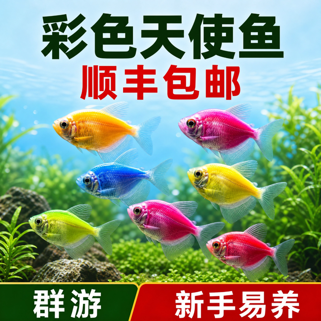顺丰包邮【彩色天使鱼】小型观赏鱼宠物活鱼淡水鱼新手小鱼可混养 【顺丰发货】天使鱼10条 -推荐20cm缸 专业挑配彩色天使鱼-大号精品 京东折扣/优惠券