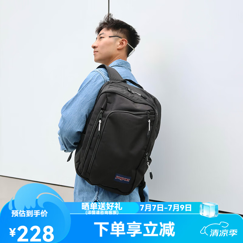 JANSPORT杰斯伯双肩包男女户外旅行运动登山背【下单前请认真看瑕疵说明】 T55B31Y黑色（全新/无暇）