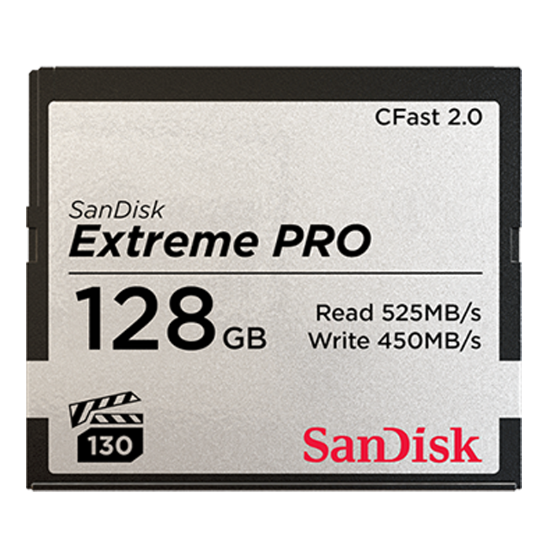 闪迪（SanDisk）128GB CFast 2.0存储卡 VPG-130 4K 至尊超极速版单反相机内存卡 读速525MB/s