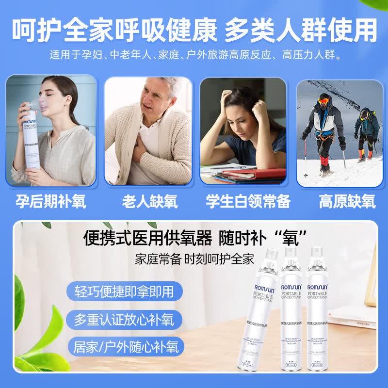 云南白药(YUNNANBAIYAO)氧气瓶孕妇老人家用高原旅游专用吸氧器袋小型医用机呼吸罐氧 【面罩式-大容量】1500ML/瓶*1瓶