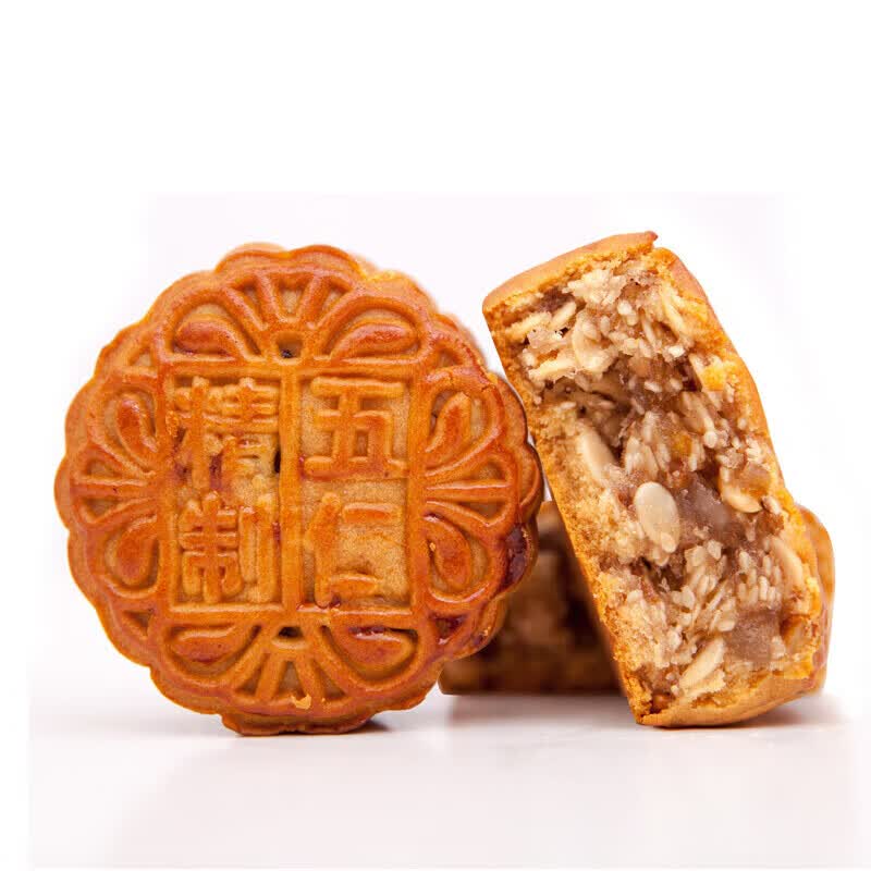 稻香村月饼礼盒中秋节广式蛋黄莲蓉枣蓉豆沙多种口味月饼礼品礼盒 五仁月饼一块