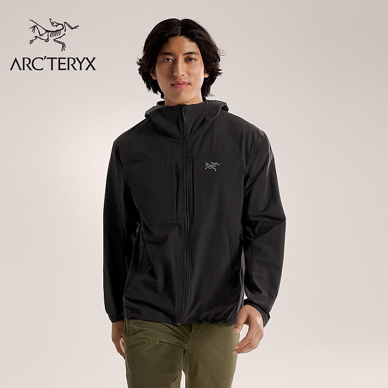 ARC'TERYX始祖鸟 GAMMA LIGHTWEIGHT HOODY 防风 男子 软壳夹克 BLACK/黑色 M