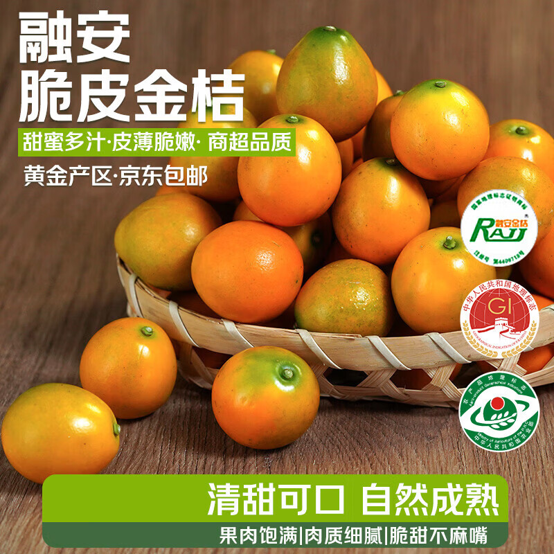 广西融安金桔当季新鲜水果柑橘脆蜜滑皮金柑年货送礼物产地直发 【6号果】净重1.8斤(解馋)