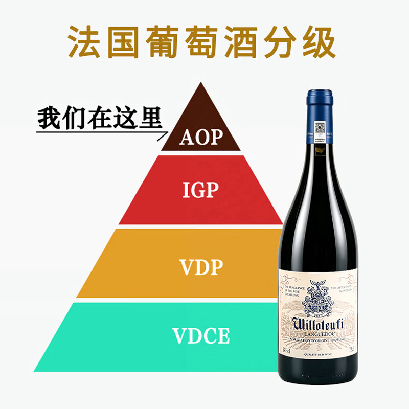 威珞特菲法国红酒朗格多克AOP原瓶原装进口红酒干红葡萄酒干红酒14度750ml 2支装