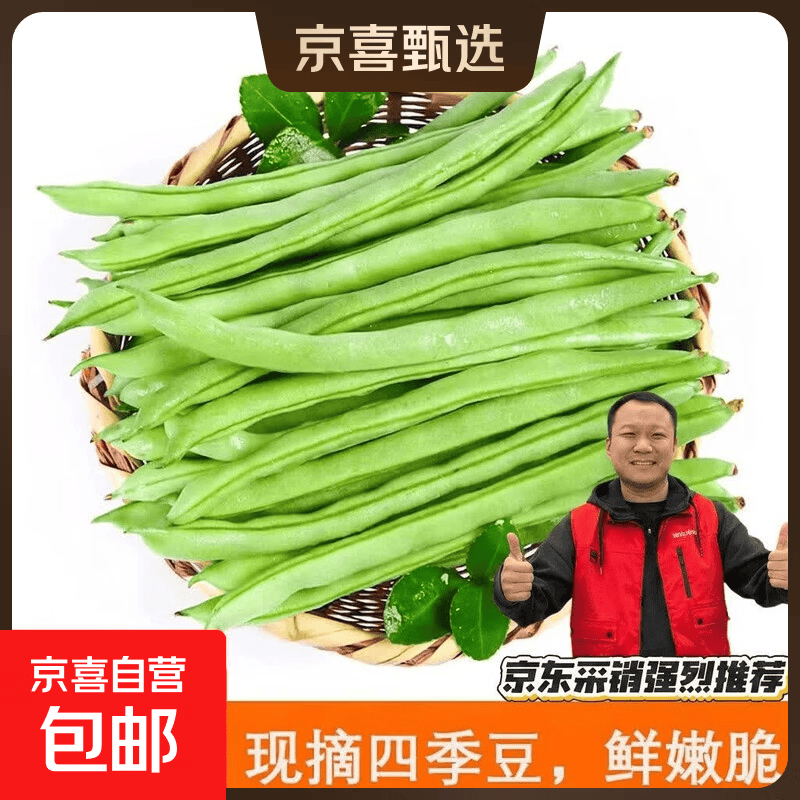 农家四季豆新鲜现摘云南长扁豆角农家应当季蔬菜芸豆现摘菜豆 新鲜四季豆2斤带箱