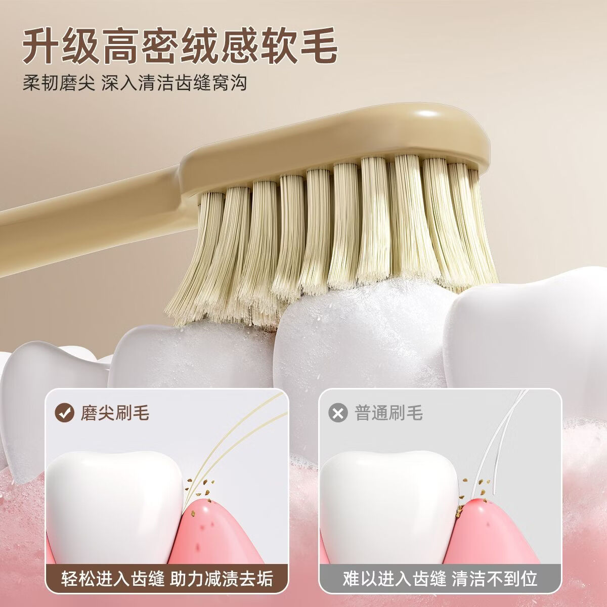 三笑完美胖东来同款轻奢高级成人牙刷万根软毛护龈深度清洁齿缝宽头家用 胖东来同款轻奢高级牙刷 12支