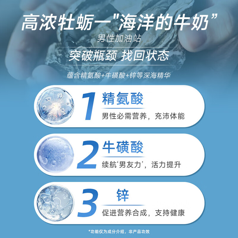 EnerVite澳乐维他生蚝牡蛎精促睾酮素精氨酸补肾壮阳补锌提精力备孕保健品 【唤醒源动力】生蚝精60粒*2瓶