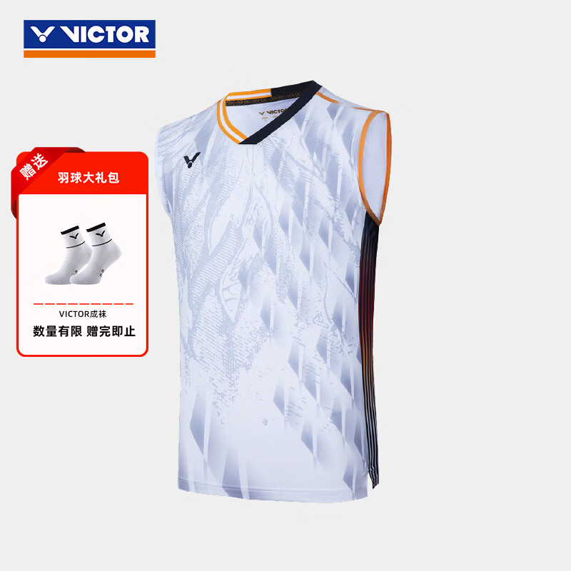 威克多（VICTOR）【限时特惠】官方旗舰店羽毛球服 签约球员大赛服透气男女款背心 A（漂白） M