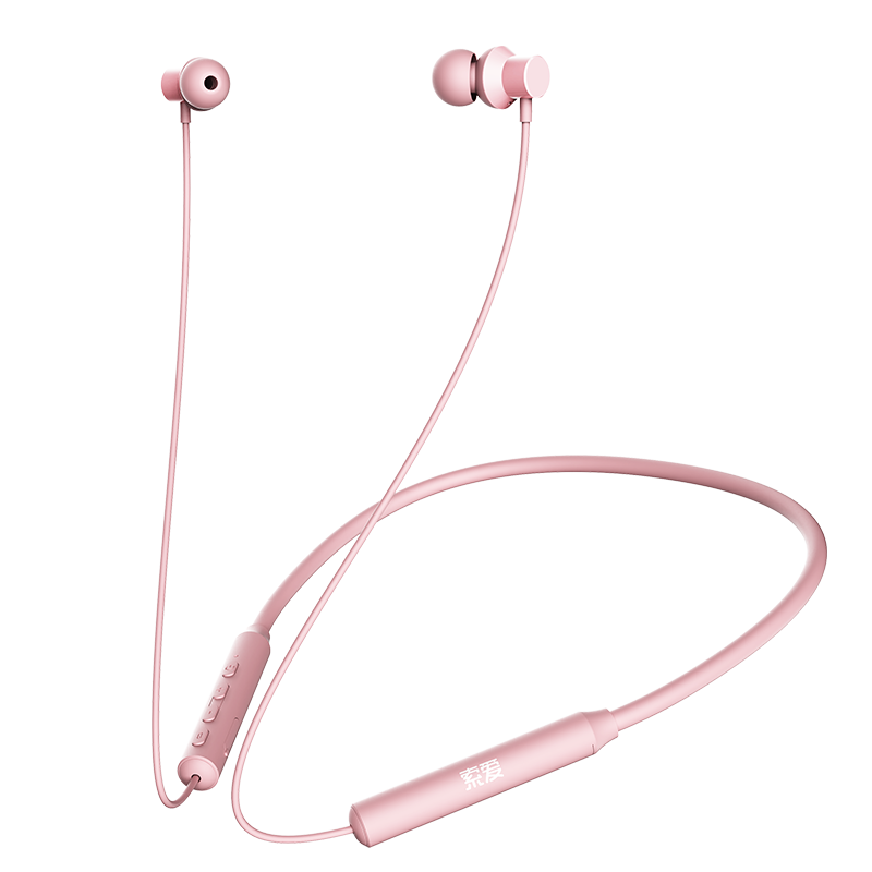 索爱（soaiy）X5挂脖式运动无线蓝牙耳机 颈挂式超长续航 跑步入耳式音乐耳机 适用于苹果华为安卓耳麦 粉色