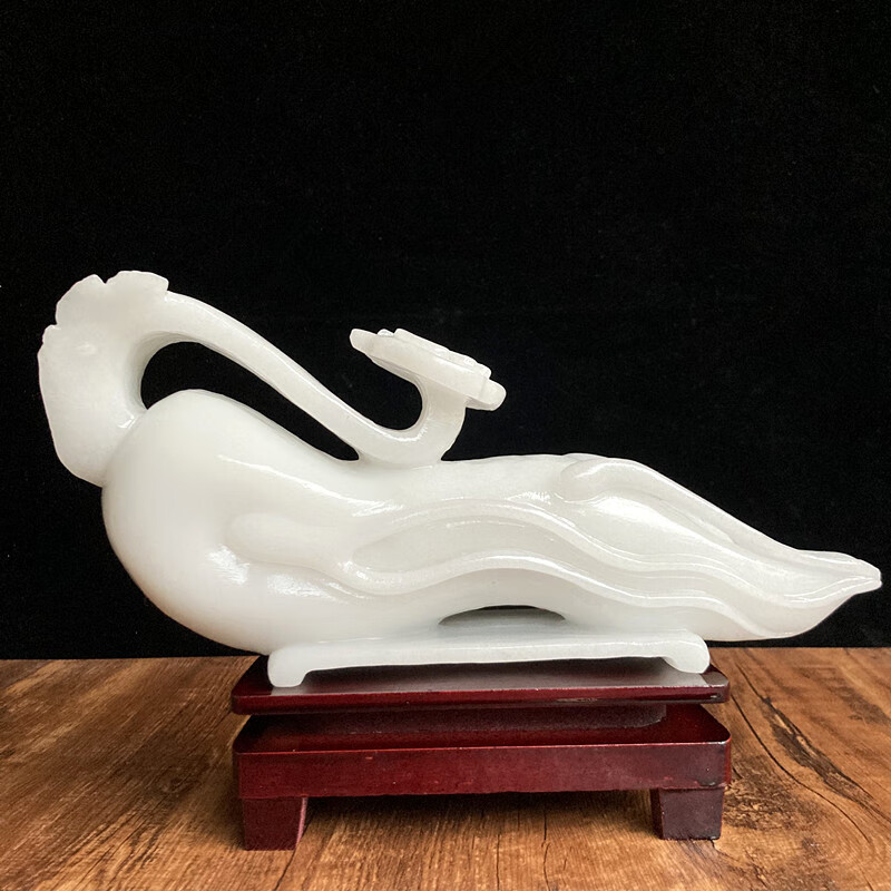 白玉人参如意摆件天然玉石人生如意客厅玄关乔迁开业公司装饰礼品 长