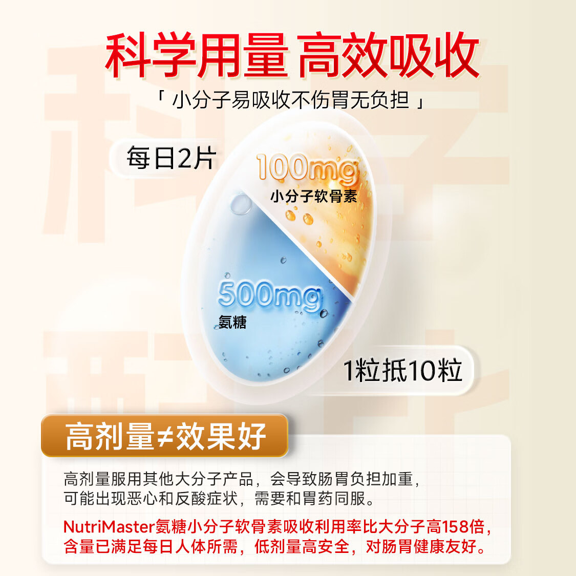 Nutrimaster金装氨糖软骨素 成人中老年 维骨力膝盖关节半月板腰腿疼美国进口 强效维稳 鲨鱼金尊版 120片*5盒