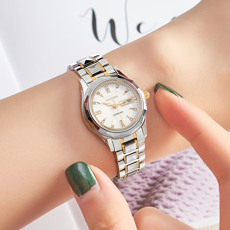 新款 威顿(veadons)手表 女 防水钨钢女士全自动机械表手表 商务时尚