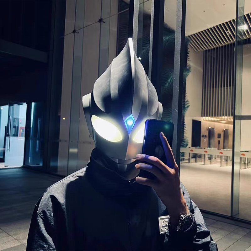 迪迦奥特曼头套头盔皮套cos可穿戴真人派队网红同款表演抖音面具1 10d
