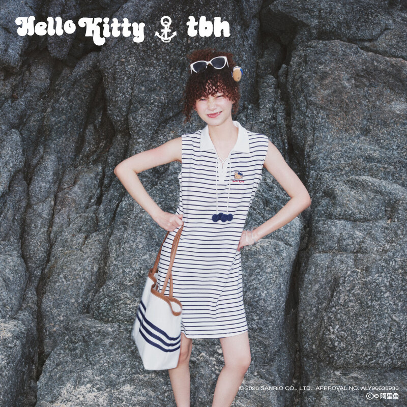 野兽派家居（tbh）Hello Kitty弹力针织家居服夏季26新款可外穿睡衣睡裙女 Hello Kitty海魂衫背心裙 S